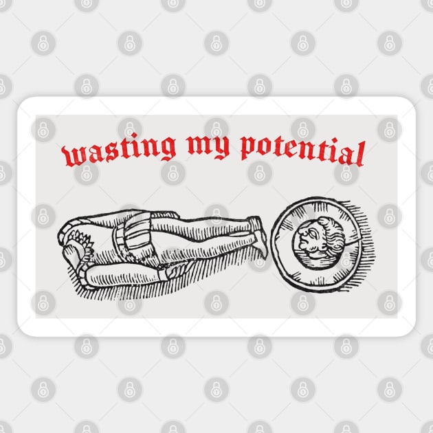 Wasting My Potential ∆ Nihilist Design Sticker by DankFutura